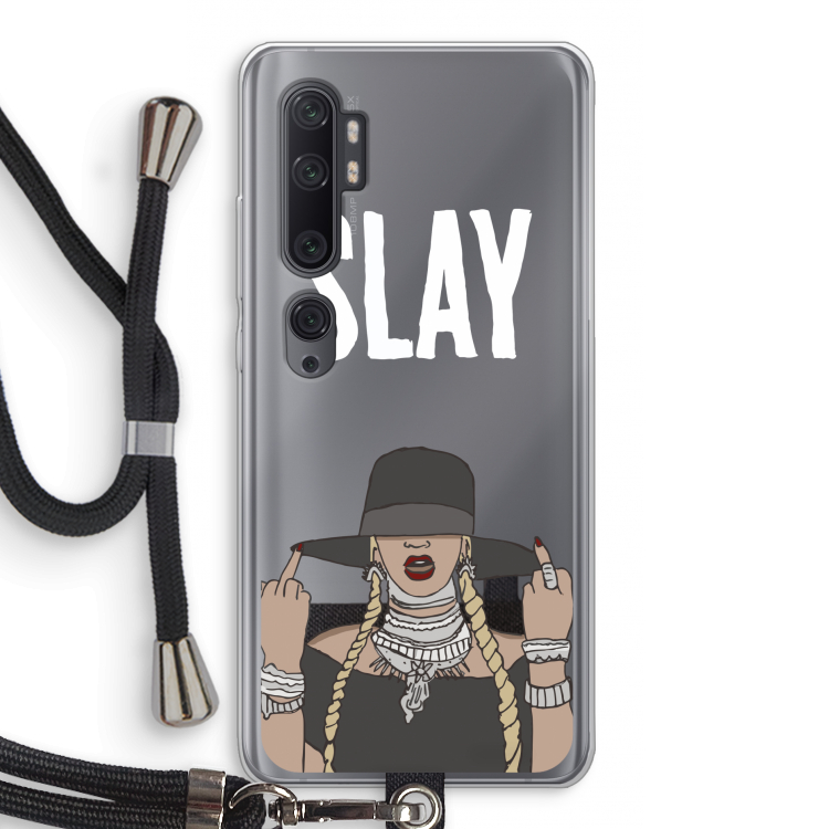 Slay All Day: Xiaomi Mi Note 10 Pro Transparant Hoesje met koord
