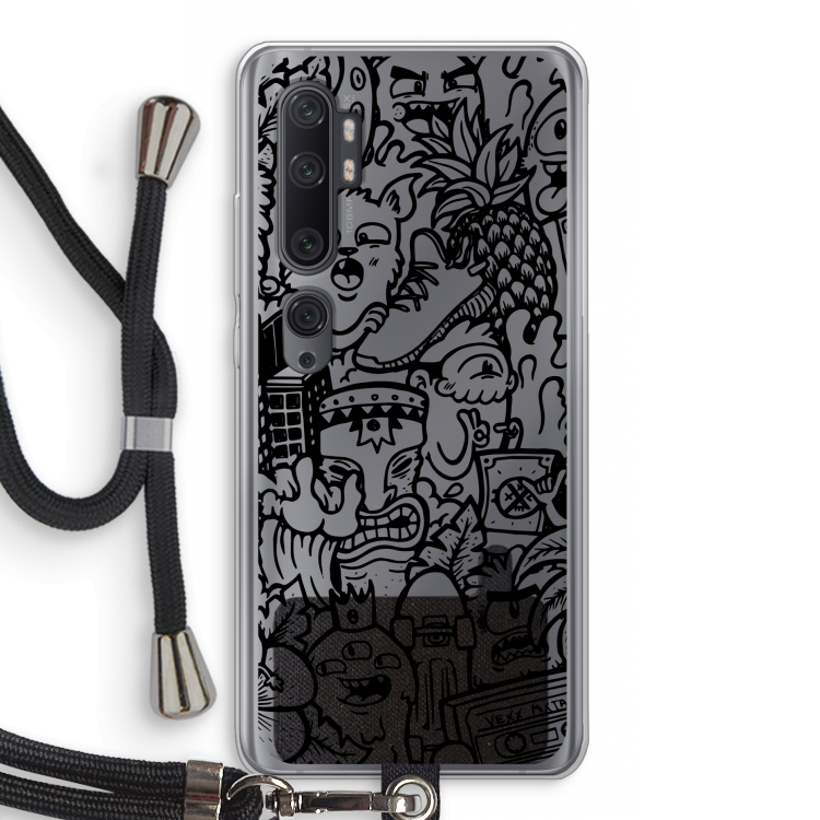 Vexx Black Mixtape: Xiaomi Mi Note 10 Pro Transparant Hoesje met koord