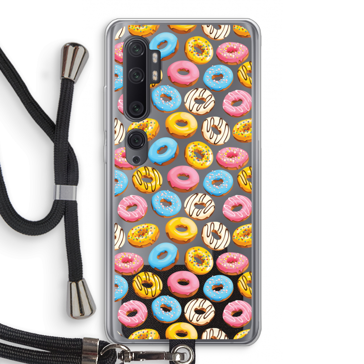 Pink donuts: Xiaomi Mi Note 10 Pro Transparant Hoesje met koord