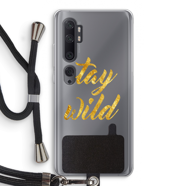 Stay wild: Xiaomi Mi Note 10 Pro Transparant Hoesje met koord