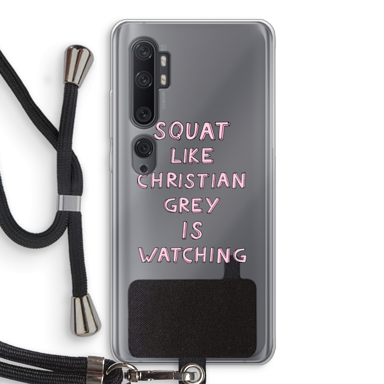 Christian Grey: Xiaomi Mi Note 10 Pro Transparant Hoesje met koord