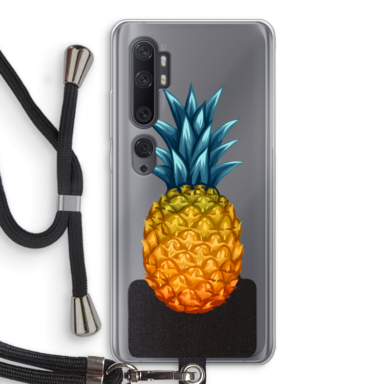 Grote ananas: Xiaomi Mi Note 10 Pro Transparant Hoesje met koord