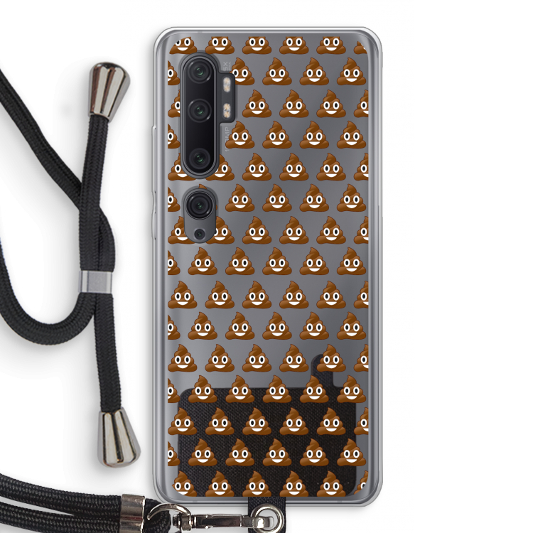 Poop emoji: Xiaomi Mi Note 10 Pro Transparant Hoesje met koord
