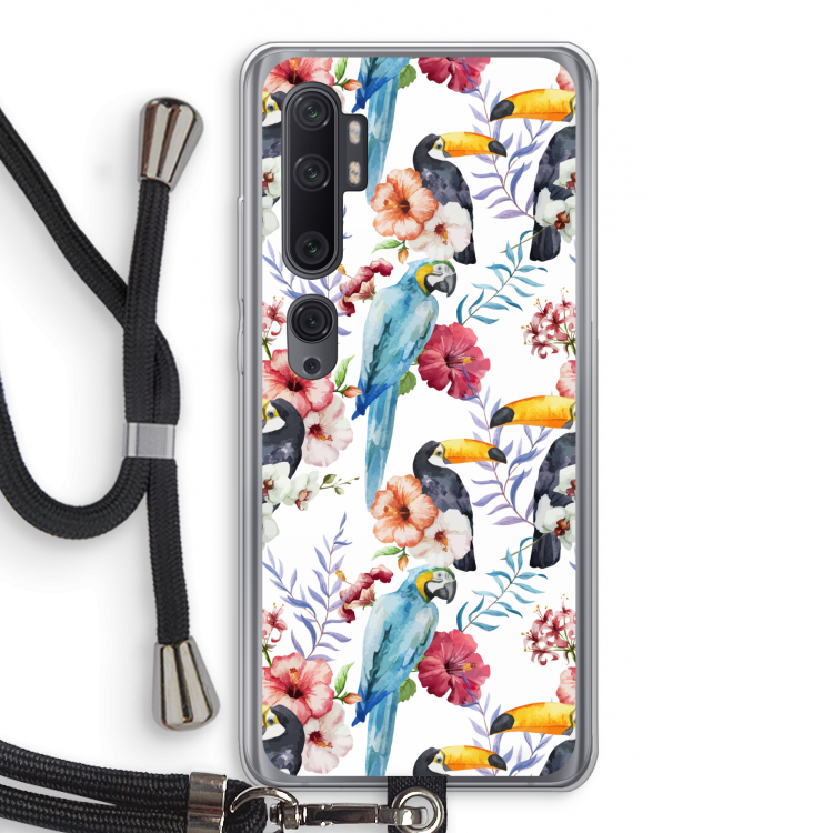 Bloemen tukan: Xiaomi Mi Note 10 Pro Transparant Hoesje met koord