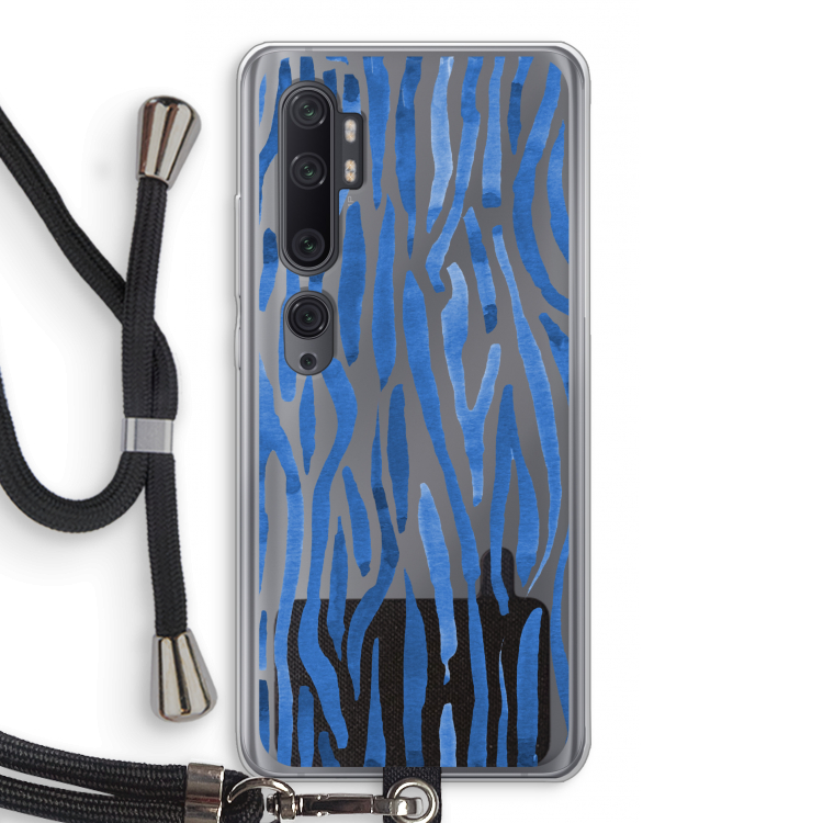 Blauwe nerven: Xiaomi Mi Note 10 Pro Transparant Hoesje met koord