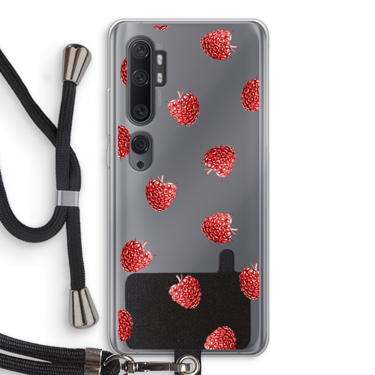 Framboosjes: Xiaomi Mi Note 10 Pro Transparant Hoesje met koord