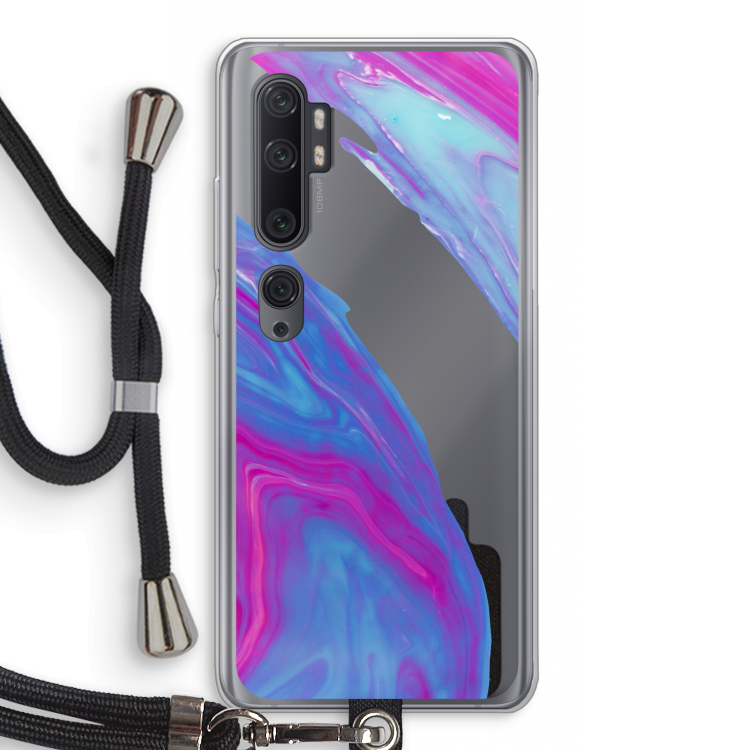 Zweverige regenboog: Xiaomi Mi Note 10 Pro Transparant Hoesje met koord