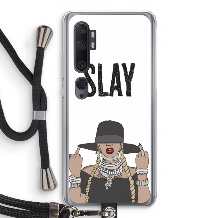 Slay All Day: Xiaomi Mi Note 10 Pro Transparant Hoesje met koord