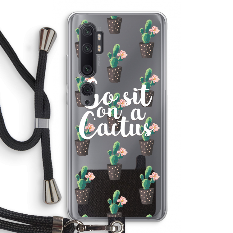 Cactus quote: Xiaomi Mi Note 10 Pro Transparant Hoesje met koord