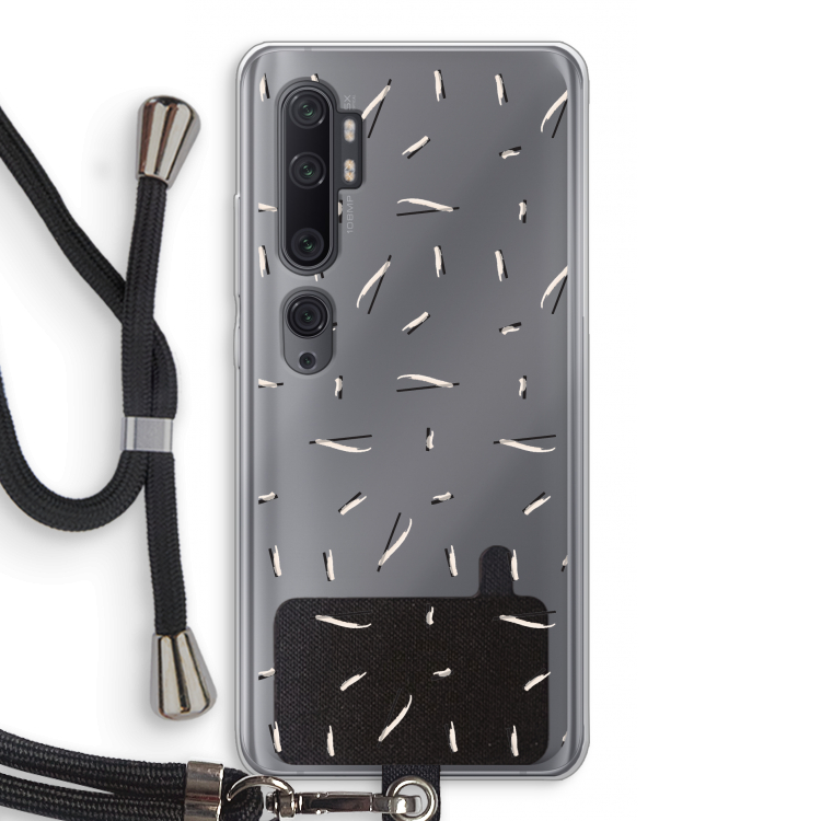 Hipster stripes: Xiaomi Mi Note 10 Pro Transparant Hoesje met koord
