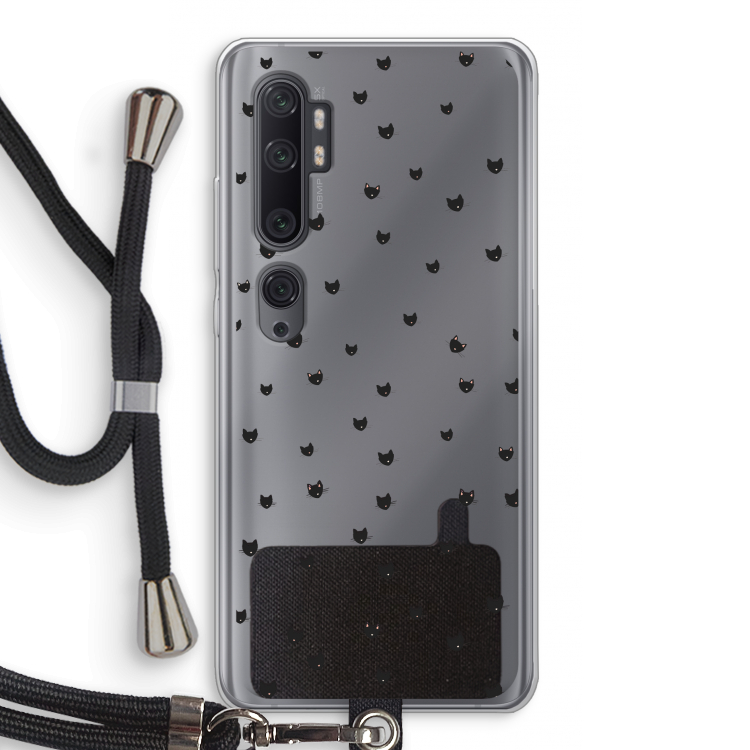Kleine kattenkopjes: Xiaomi Mi Note 10 Pro Transparant Hoesje met koord