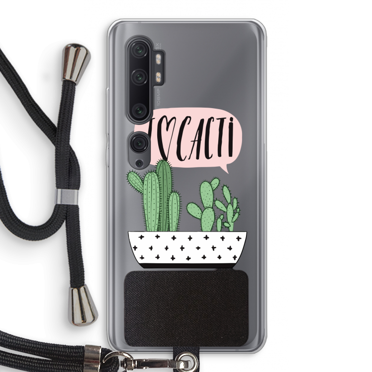 I love cacti: Xiaomi Mi Note 10 Pro Transparant Hoesje met koord
