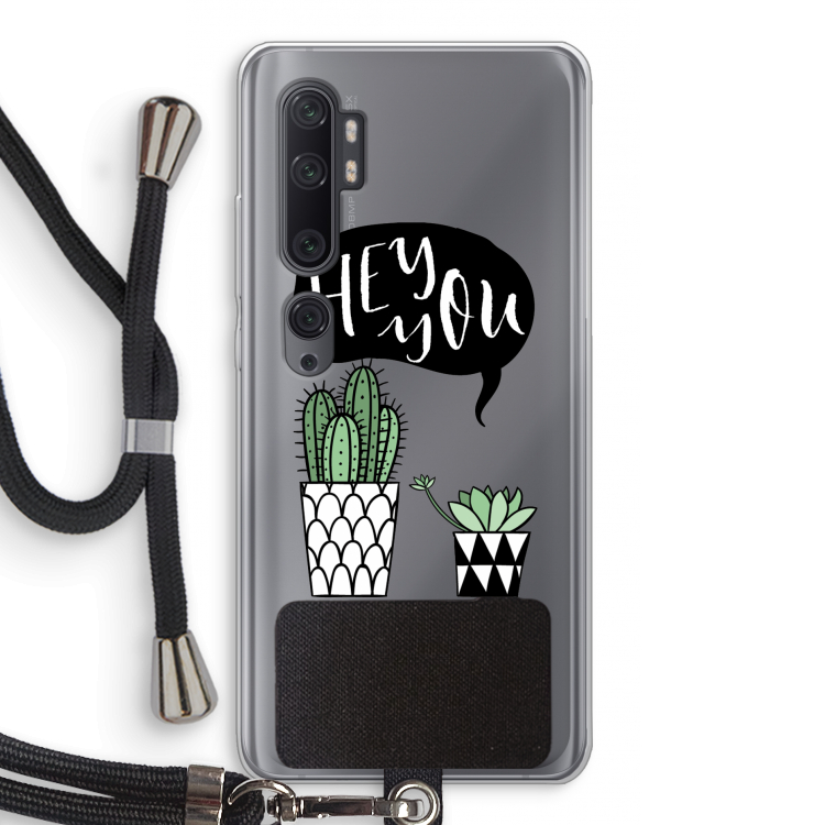 Hey you cactus: Xiaomi Mi Note 10 Pro Transparant Hoesje met koord