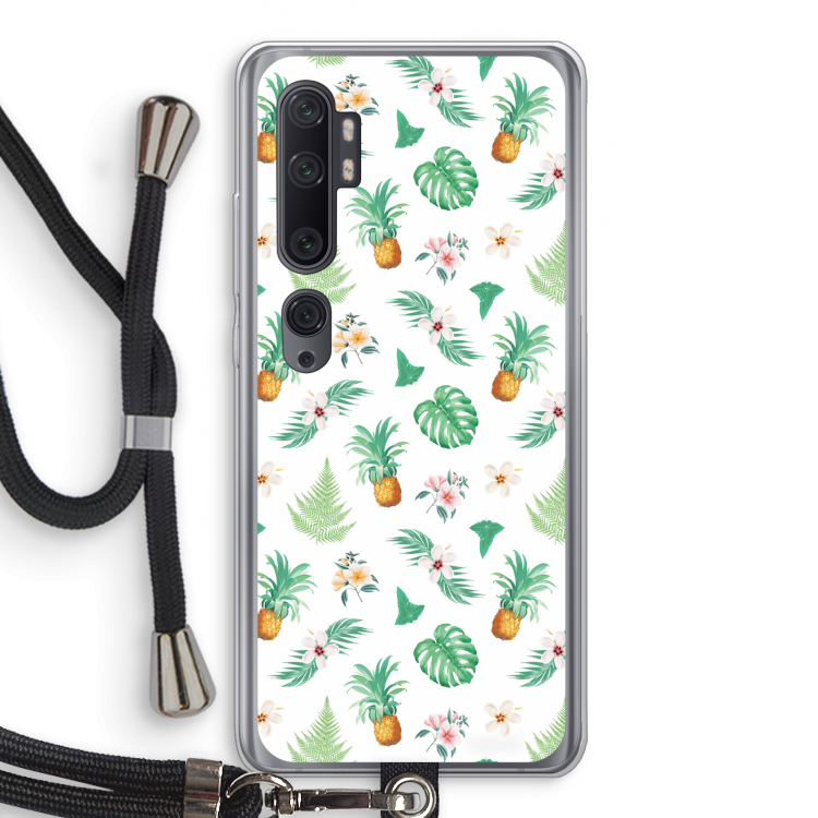 Ananas bladeren: Xiaomi Mi Note 10 Pro Transparant Hoesje met koord