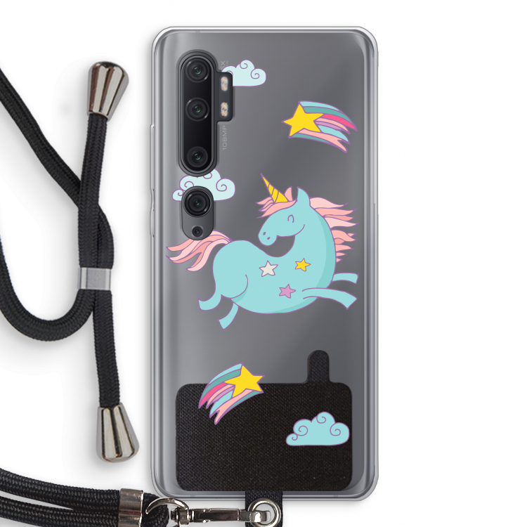 Vliegende eenhoorn: Xiaomi Mi Note 10 Pro Transparant Hoesje met koord