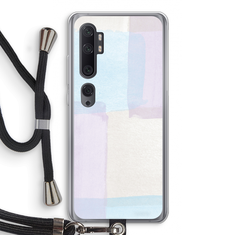 Square pastel: Xiaomi Mi Note 10 Pro Transparant Hoesje met koord