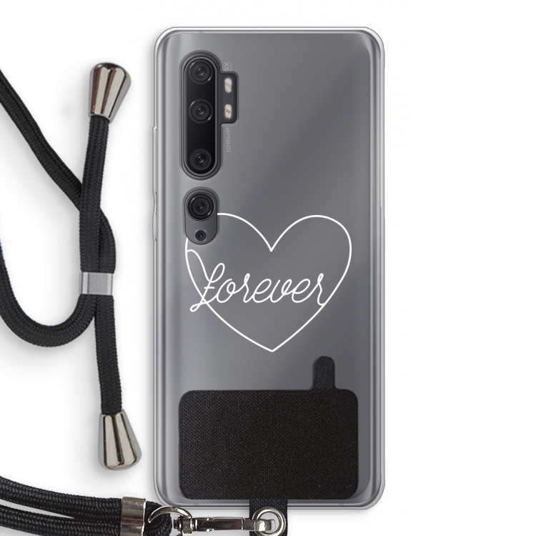 Forever heart pastel: Xiaomi Mi Note 10 Pro Transparant Hoesje met koord