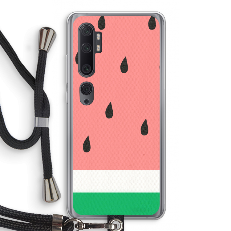 Watermeloen: Xiaomi Mi Note 10 Pro Transparant Hoesje met koord