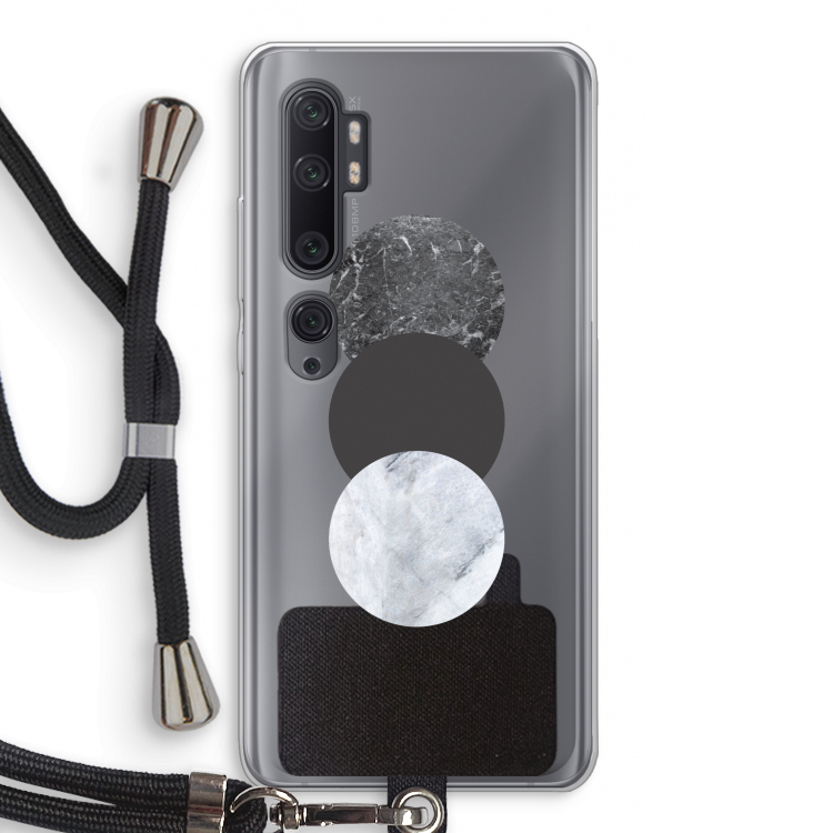 Marmeren cirkels: Xiaomi Mi Note 10 Pro Transparant Hoesje met koord