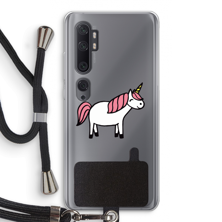 Eenhoorn: Xiaomi Mi Note 10 Pro Transparant Hoesje met koord