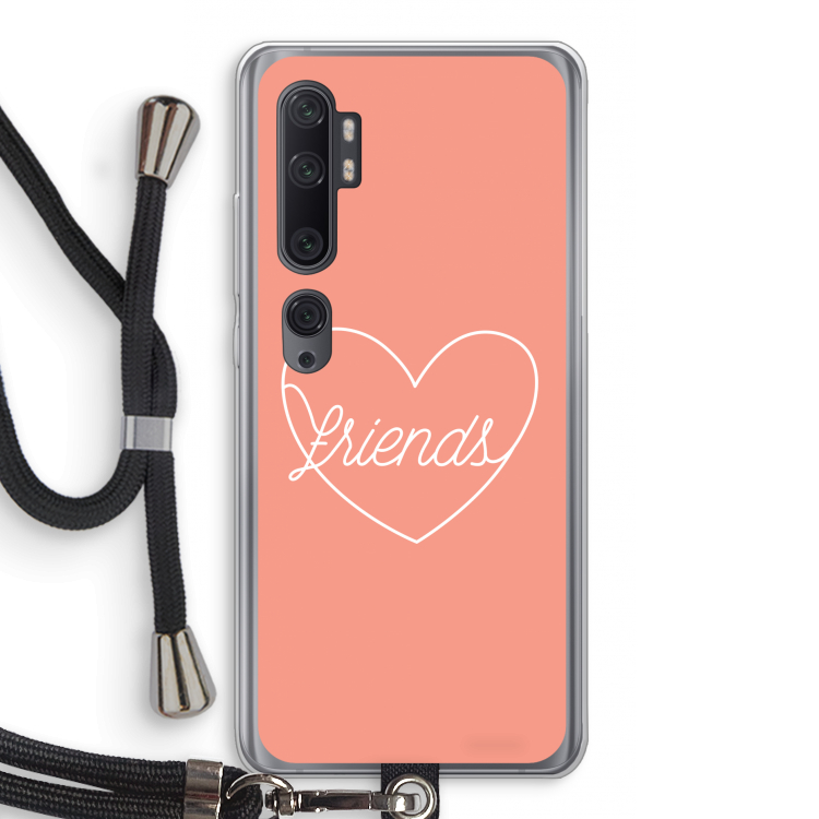 Friends heart: Xiaomi Mi Note 10 Pro Transparant Hoesje met koord