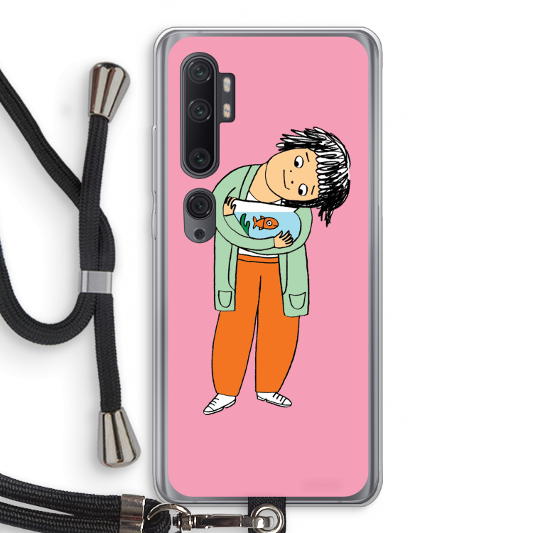 Visknuffel: Xiaomi Mi Note 10 Pro Transparant Hoesje met koord