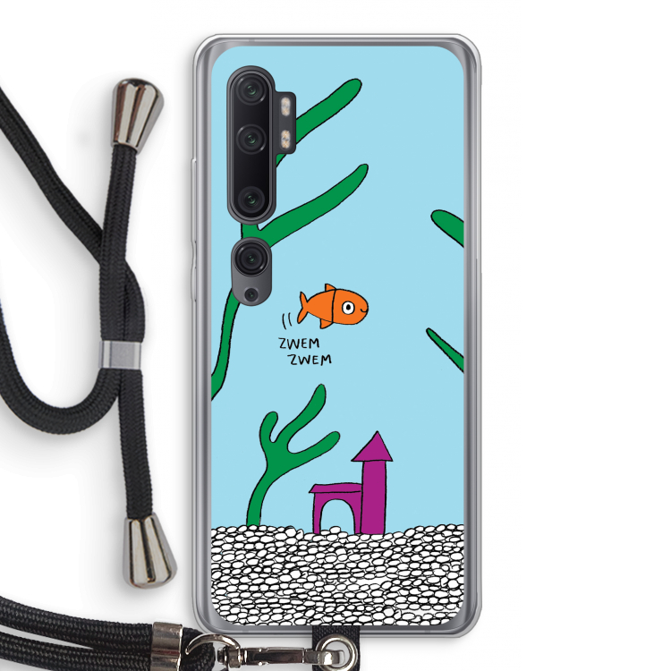 Aquarium: Xiaomi Mi Note 10 Pro Transparant Hoesje met koord