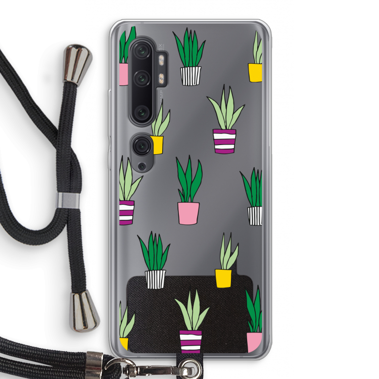 Sanseveria: Xiaomi Mi Note 10 Pro Transparant Hoesje met koord