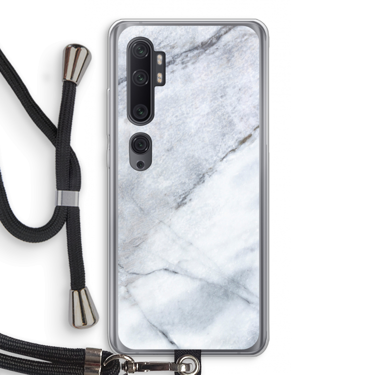 Witte marmer: Xiaomi Mi Note 10 Pro Transparant Hoesje met koord
