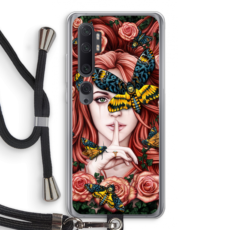 Lady Moth: Xiaomi Mi Note 10 Pro Transparant Hoesje met koord