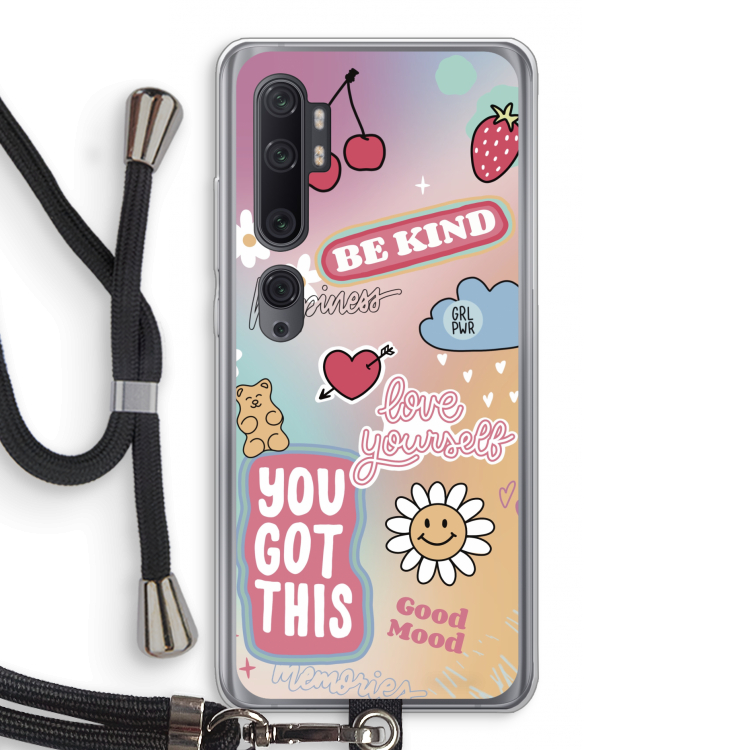 Positivity: Xiaomi Mi Note 10 Pro Transparant Hoesje met koord