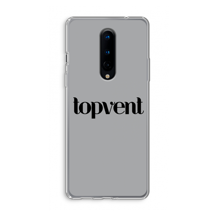 Topvent Grijs Zwart: OnePlus 8 Transparant Hoesje