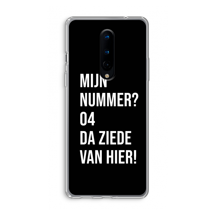 Da ziede van hier - Zwart: OnePlus 8 Transparant Hoesje