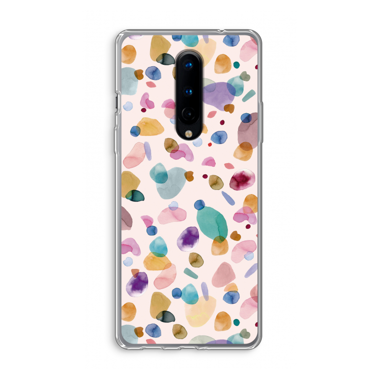 Terrazzo Memphis Pink: OnePlus 8 Transparant Hoesje
