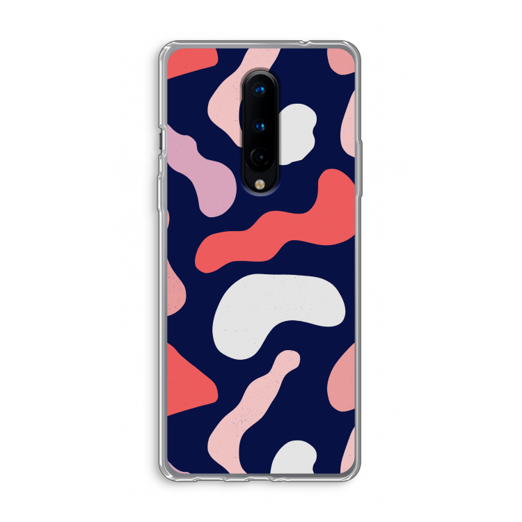 Memphis Shapes Pink: OnePlus 8 Transparant Hoesje