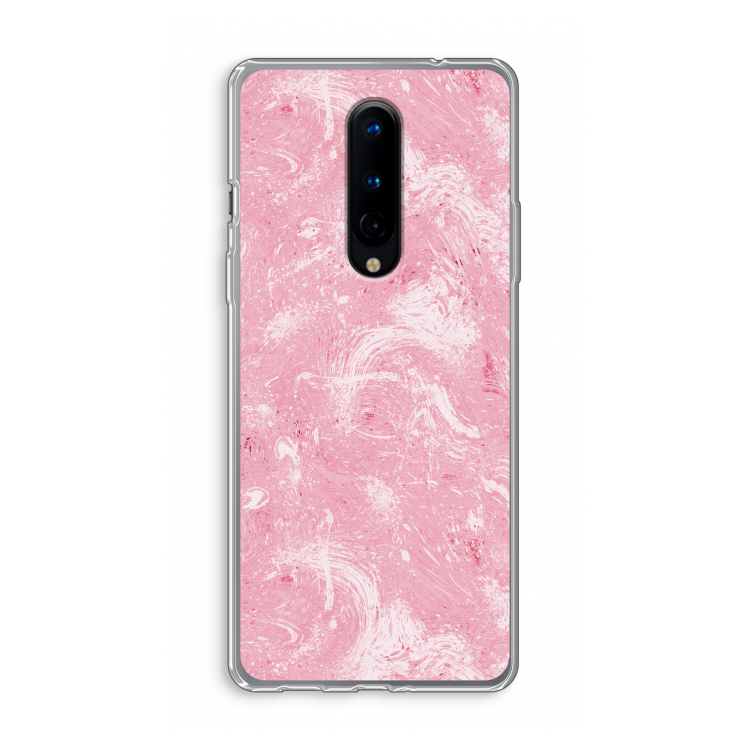 Abstract Painting Pink: OnePlus 8 Transparant Hoesje