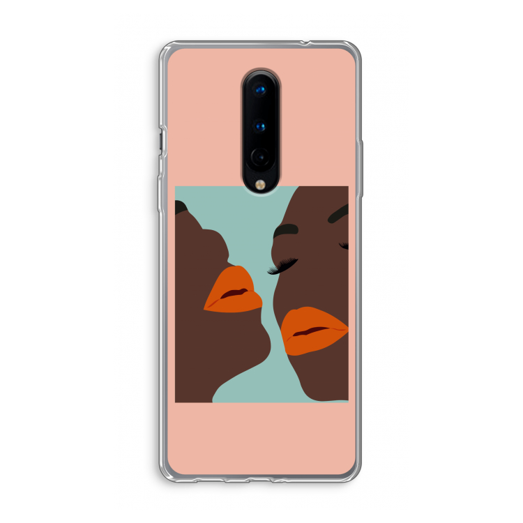 Orange lips: OnePlus 8 Transparant Hoesje