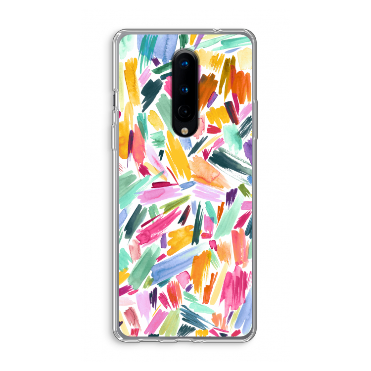 Watercolor Brushstrokes: OnePlus 8 Transparant Hoesje