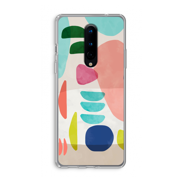 Bold Rounded Shapes: OnePlus 8 Transparant Hoesje