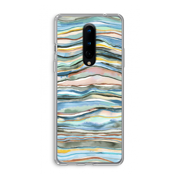 Watercolor Agate: OnePlus 8 Transparant Hoesje