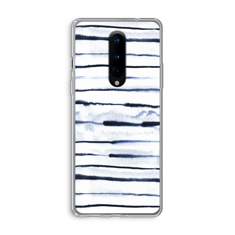 Ink Stripes: OnePlus 8 Transparant Hoesje