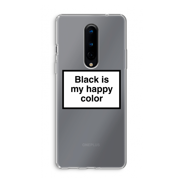 Black is my happy color: OnePlus 8 Transparant Hoesje