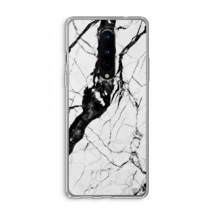 Witte marmer 2: OnePlus 8 Transparant Hoesje