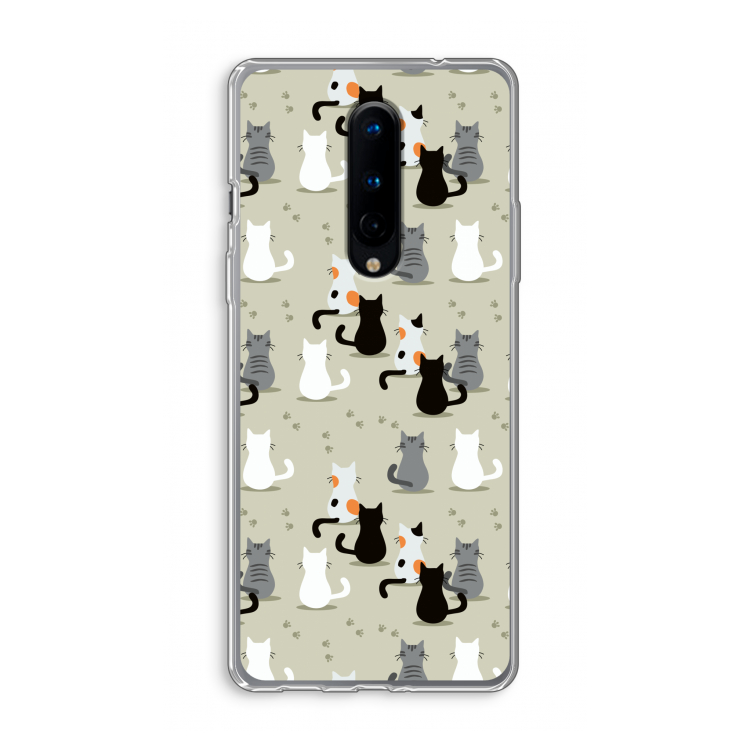 Katten: OnePlus 8 Transparant Hoesje