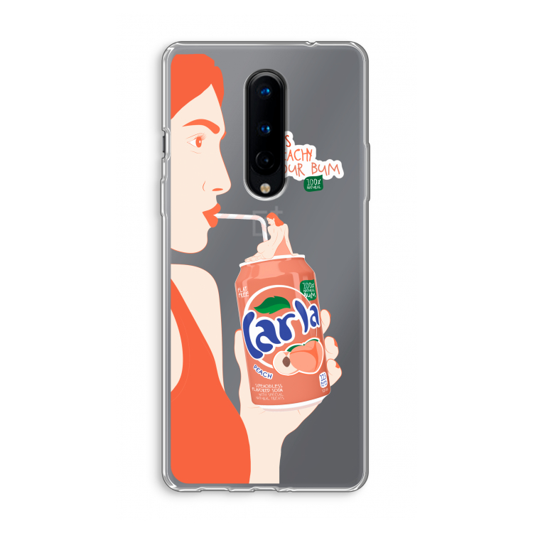 Peach please!: OnePlus 8 Transparant Hoesje