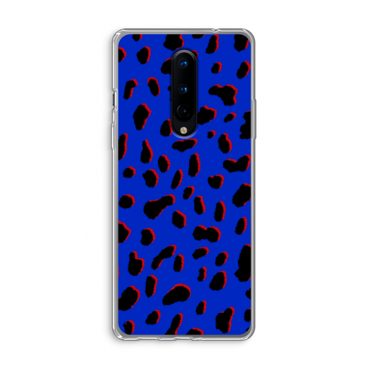 Blue Leopard: OnePlus 8 Transparant Hoesje