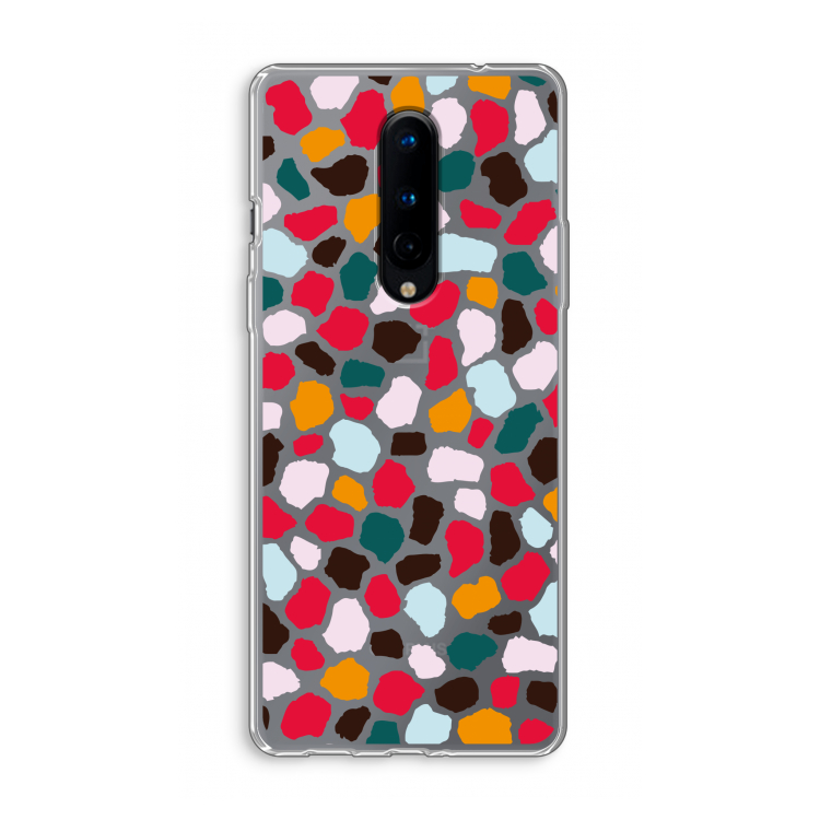Colored Giraffe: OnePlus 8 Transparant Hoesje