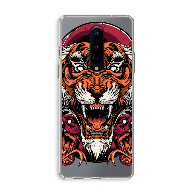 Tiger and Rattlesnakes: OnePlus 8 Transparant Hoesje