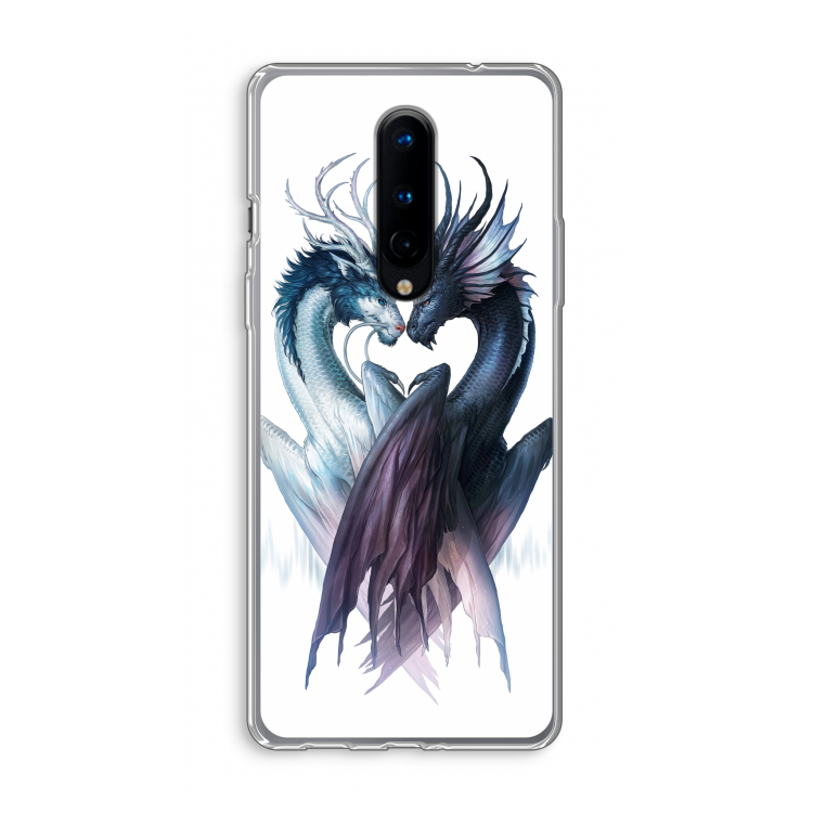 Yin Yang Dragons: OnePlus 8 Transparant Hoesje