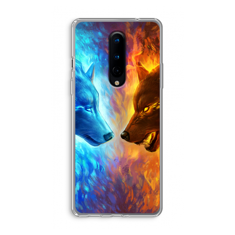 Fire & Ice: OnePlus 8 Transparant Hoesje